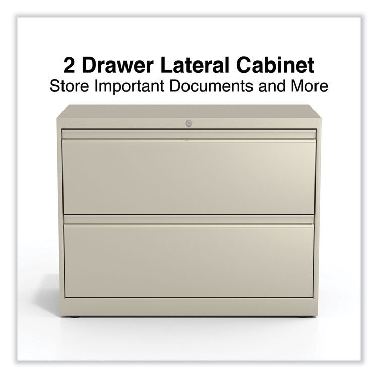 Lateral File, 2 Legal/Letter-Size File Drawers, Putty, 36" x 18.63" x 28" 2