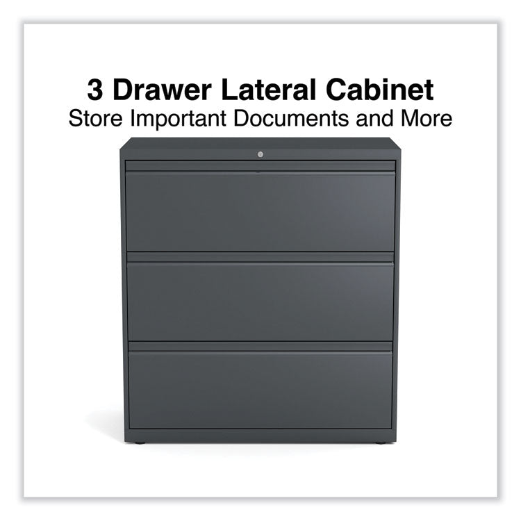 Lateral File, 3 Legal/Letter/A4/A5-Size File Drawers, Charcoal, 36" x 18.63" x 40.25" 2