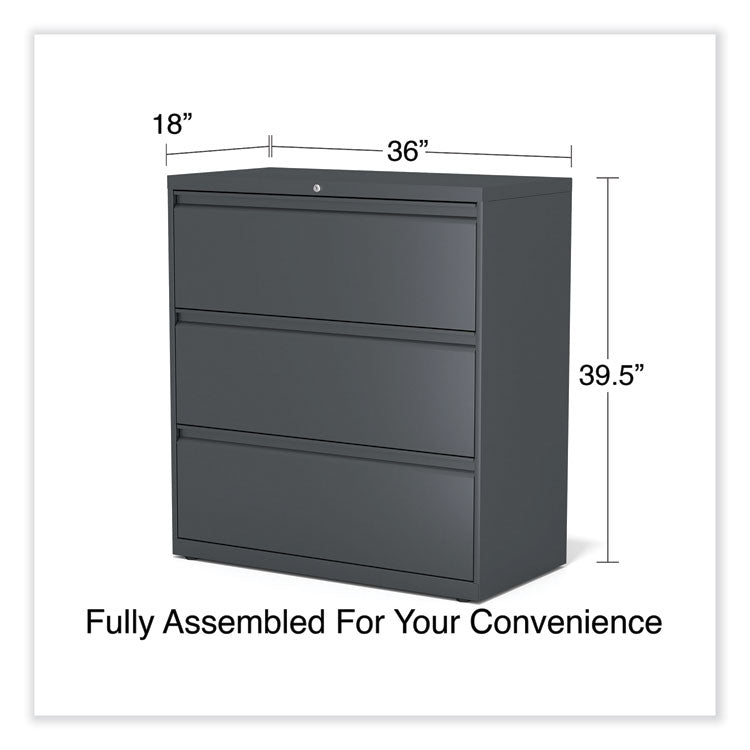 Lateral File, 3 Legal/Letter/A4/A5-Size File Drawers, Charcoal, 36" x 18.63" x 40.25" 6