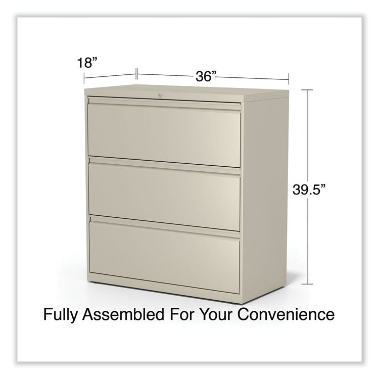 Lateral File, 3 Legal/Letter/A4/A5-Size File Drawers, Putty, 36" x 18.63" x 40.25" 6