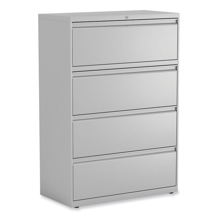 Lateral File, 4 Legal/Letter-Size File Drawers, Light Gray, 36" x 18.63" x 52.5" 1