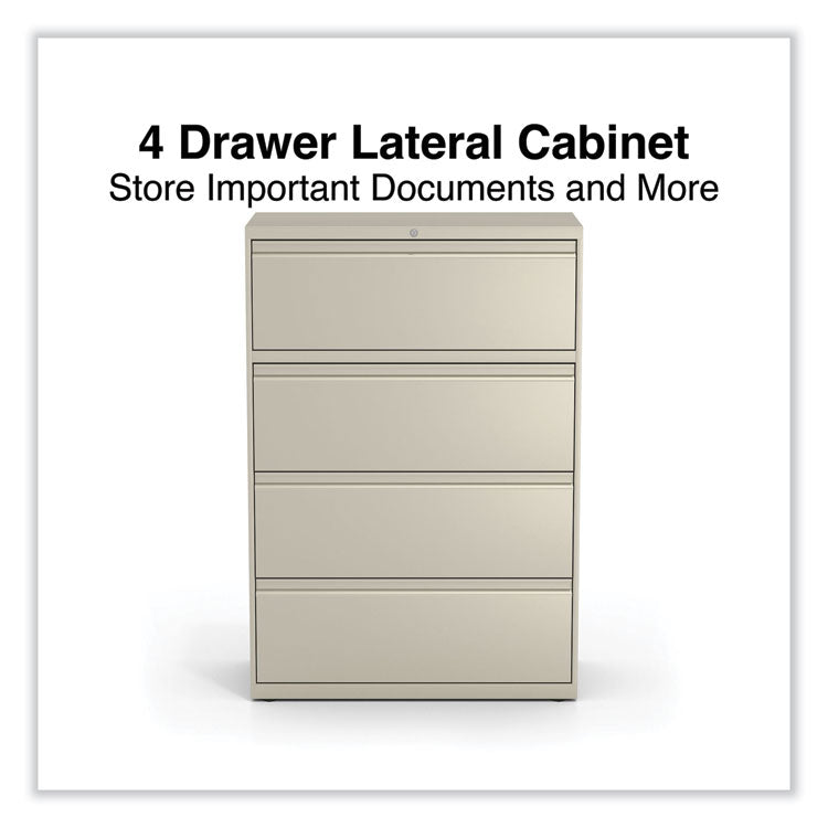 Lateral File, 4 Legal/Letter-Size File Drawers, Putty, 36" x 18.63" x 52.5" 2