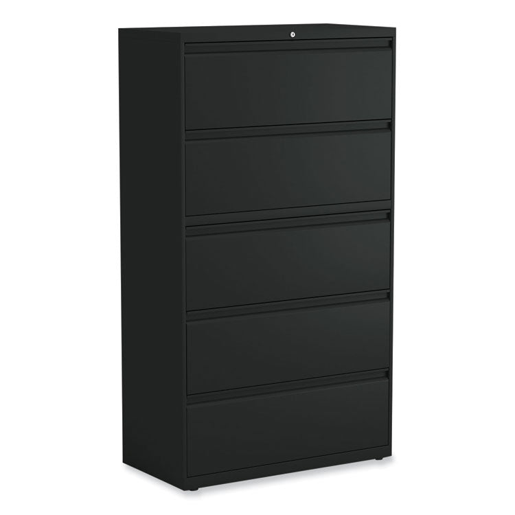 Lateral File, 5 Legal/Letter/A4/A5-Size File Drawers, Black, 36" x 18.63" x 67.63" 1