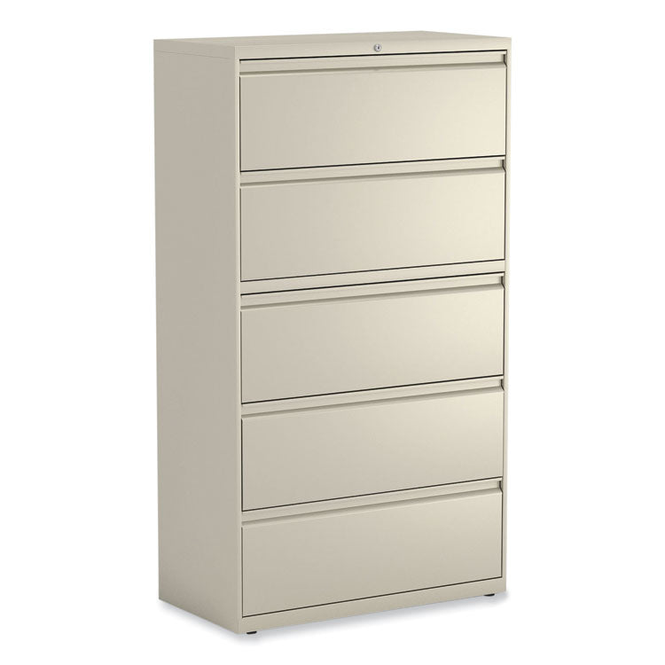 Lateral File, 5 Legal/Letter/A4/A5-Size File Drawers, Putty, 36" x 18.63" x 67.63" 1