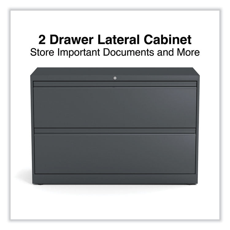 Lateral File, 2 Legal/Letter-Size File Drawers, Charcoal, 42" x 18.63" x 28" 2