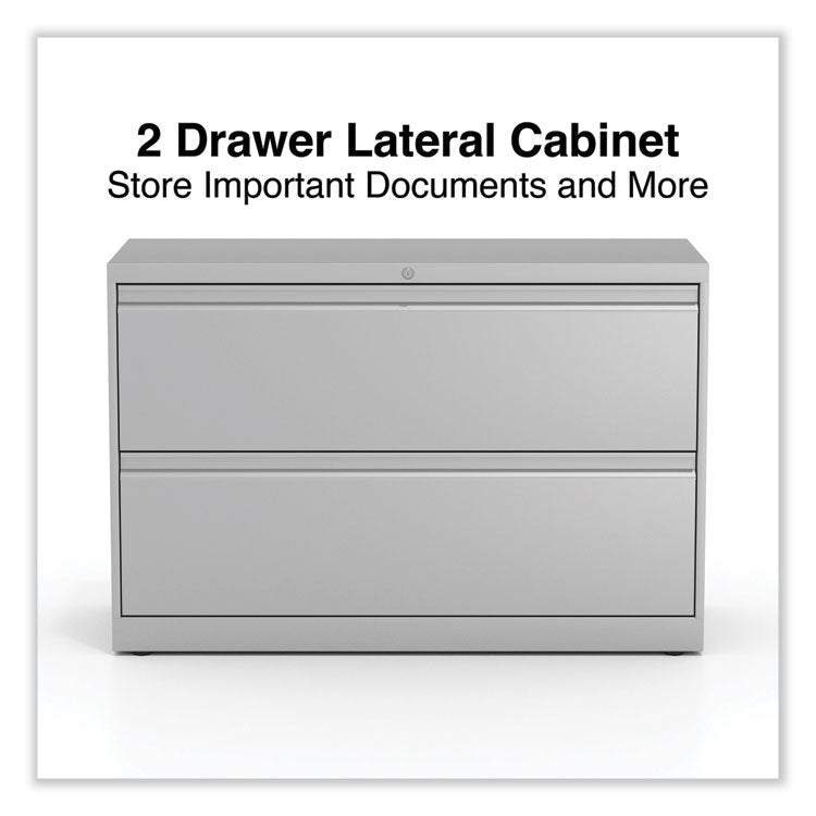 Lateral File, 2 Legal/Letter-Size File Drawers, Light Gray, 42" x 18.63" x 28" 2