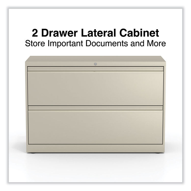 Lateral File, 2 Legal/Letter-Size File Drawers, Putty, 42" x 18.63" x 28" 2