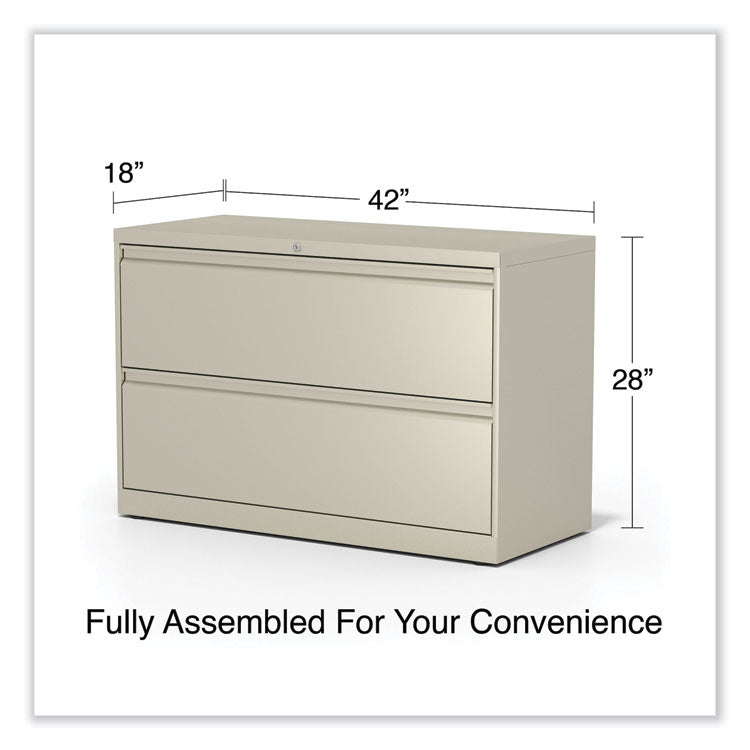 Lateral File, 2 Legal/Letter-Size File Drawers, Putty, 42" x 18.63" x 28" 6