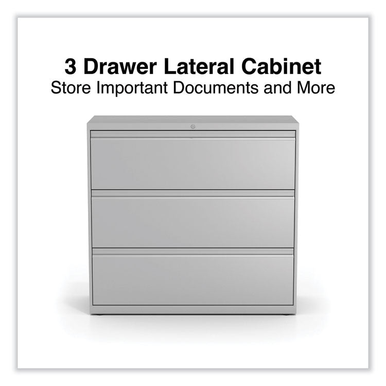 Lateral File, 3 Legal/Letter/A4/A5-Size File Drawers, Light Gray, 42" x 18.63" x 40.25" 2