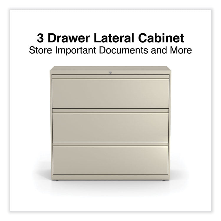 Lateral File, 3 Legal/Letter/A4/A5-Size File Drawers, Putty, 42" x 18.63" x 40.25" 2