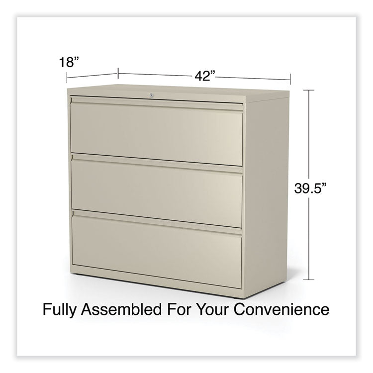 Lateral File, 3 Legal/Letter/A4/A5-Size File Drawers, Putty, 42" x 18.63" x 40.25" 6