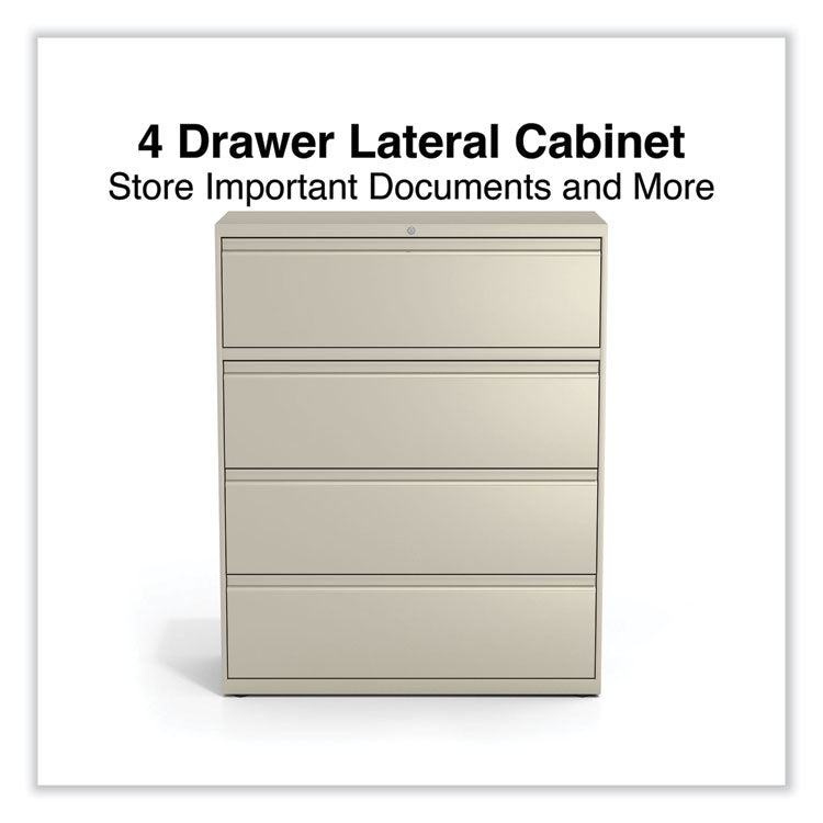 Lateral File, 4 Legal/Letter-Size File Drawers, Putty, 42" x 18.63" x 52.5" 2