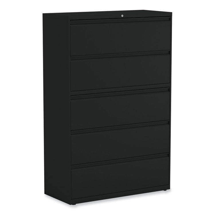 Lateral File, 5 Legal/Letter/A4/A5-Size File Drawers, Black, 42" x 18.63" x 67.63" 1