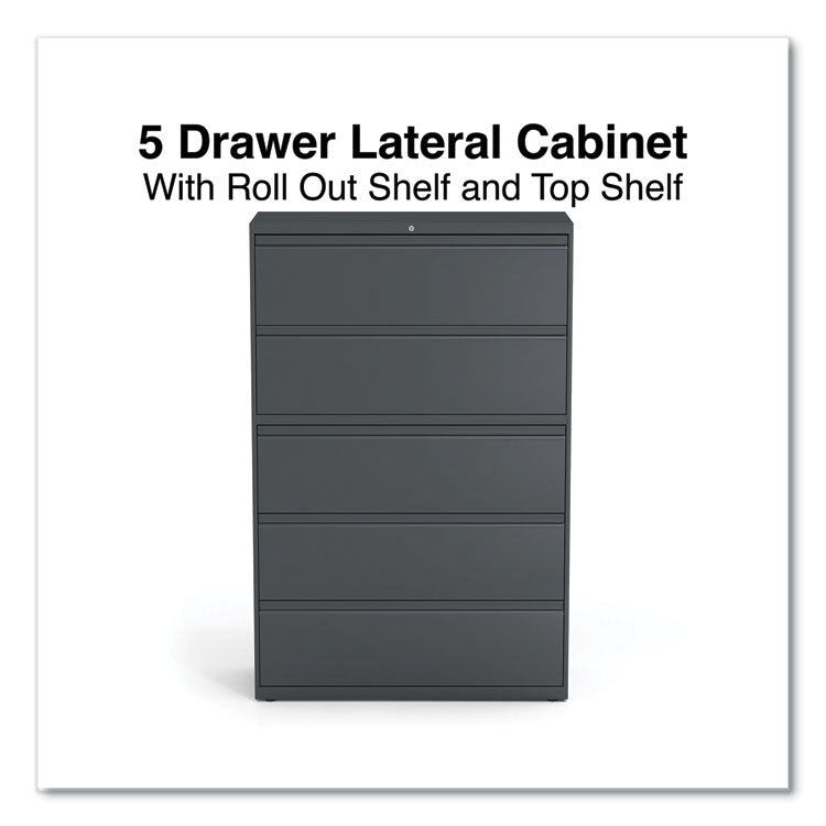 Lateral File, 5 Legal/Letter/A4/A5-Size File Drawers, Charcoal, 42" x 18.63" x 67.63" 1