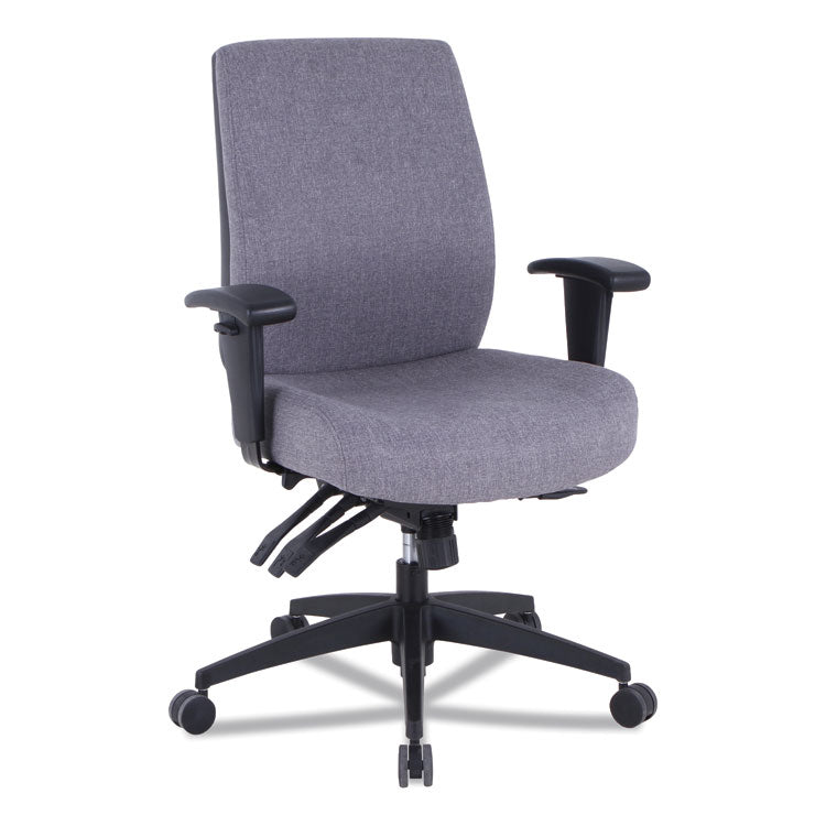 Alera Wrigley Series 24/7 High Performance Mid-Back Multifunction Task Chair, Supports Up To 275 Lb, Gray, Black Base 1