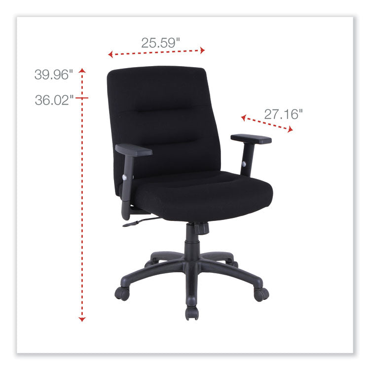 Alera Kesson Series Petite Office Chair, Supports Up To 300 Lb, 17.71" To 21.65" Seat Height, Black 2