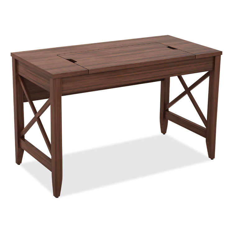 Sit-To-Stand Table Desk, 47.25" X 23.63" X 29.5" To 43.75", Modern Walnut 1