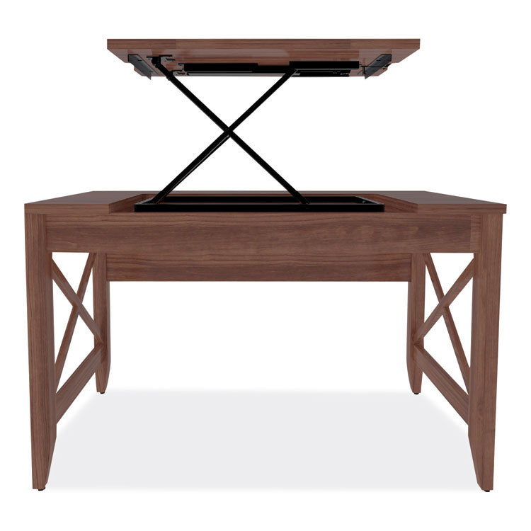 Sit-To-Stand Table Desk, 47.25" X 23.63" X 29.5" To 43.75", Modern Walnut 8