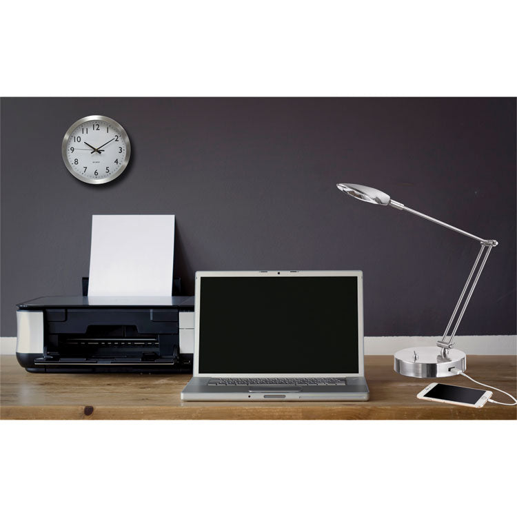 Adjustable LED Task Lamp with USB Port, 11w x 6.25d x 26h, Brushed Nickel 3