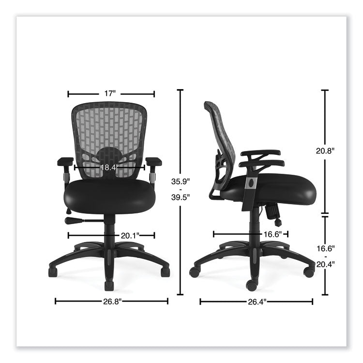 Alera Linhope Chair, Supports Up to 275 lb, Black Seat/Back, Black Base 4