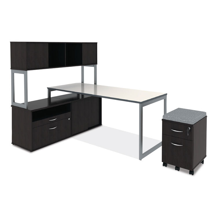 Alera Open Office Desk Series Low File Cabinet Credenza, 2-Drawer: Pencil/file,legal/letter,1 Shelf,espresso,29.5x19.13x22.88 9