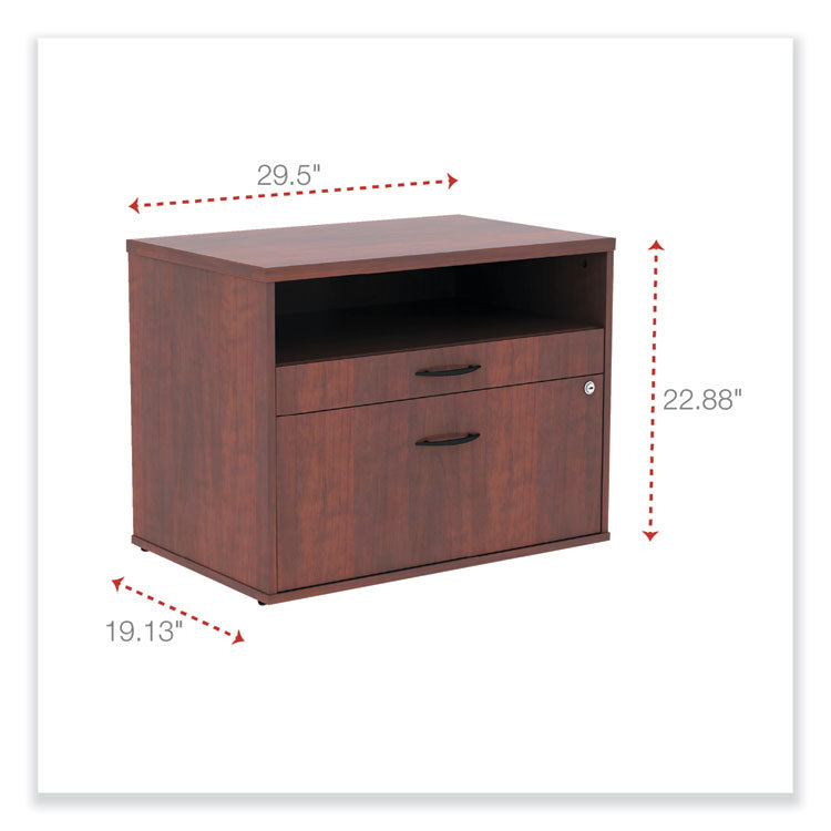 Alera Open Office Desk Series Low File Cabinet Credenza, 2-Drawer: Pencil/file, Legal/letter, 1 Shelf,cherry,29.5x19.13x22.88 2