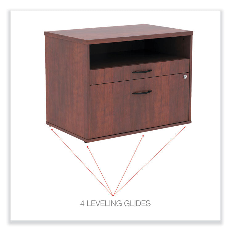 Alera Open Office Desk Series Low File Cabinet Credenza, 2-Drawer: Pencil/file, Legal/letter, 1 Shelf,cherry,29.5x19.13x22.88 5