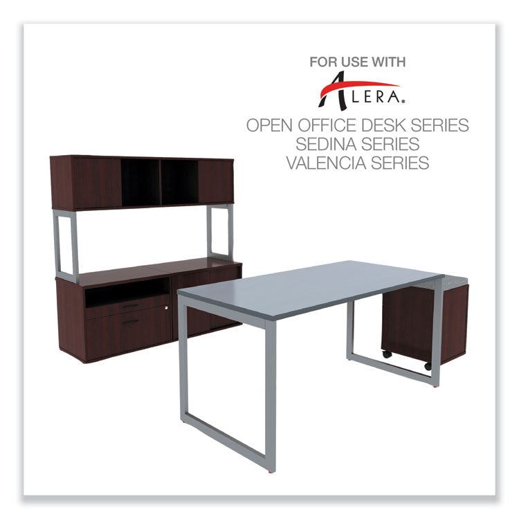 Alera Open Office Desk Series Low File Cabinet Credenza, 2-Drawer: Pencil/file,legal/letter,1 Shelf,mahogany,29.5x19.13x22.88 6