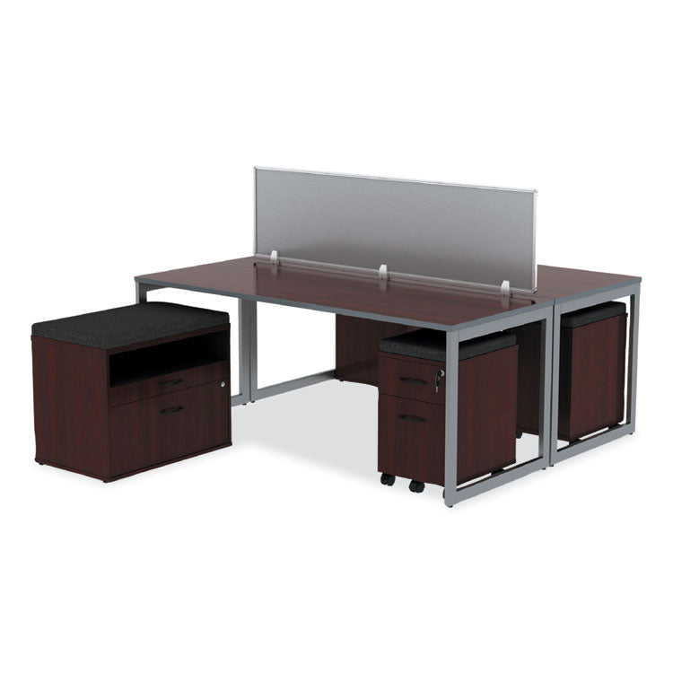 Alera Open Office Desk Series Low File Cabinet Credenza, 2-Drawer: Pencil/file,legal/letter,1 Shelf,mahogany,29.5x19.13x22.88 8