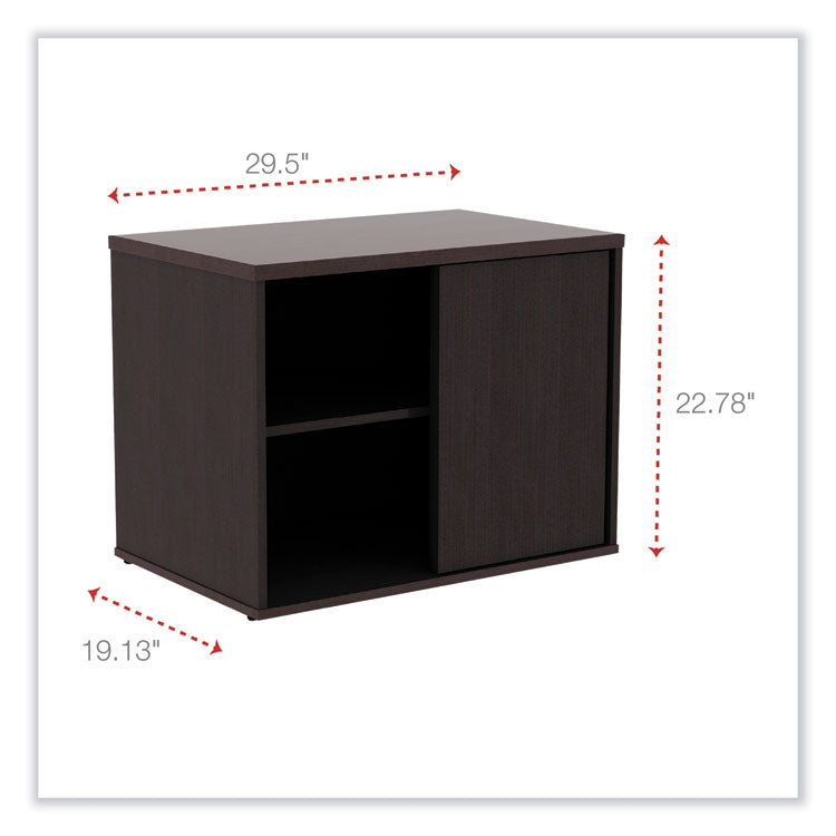 Alera Open Office Low Storage Cab Cred, 29.5w x 19.13d x 22.78h, Espresso 2