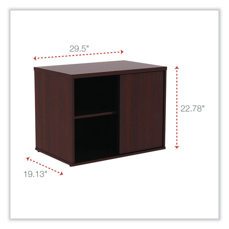 Alera Open Office Low Storage Cab Cred, 29.5w x 19.13d x 22.78h, Mahogany 2