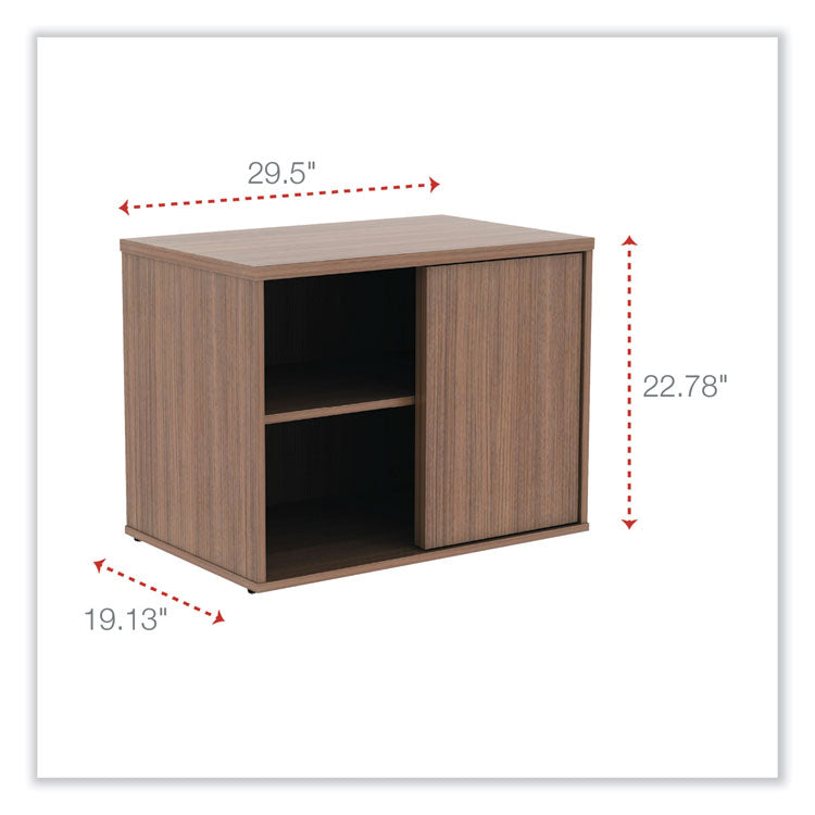 Alera Open Office Low Storage Cabinet Credenza, 29.5 x 19.13 x 22.78, Walnut 2