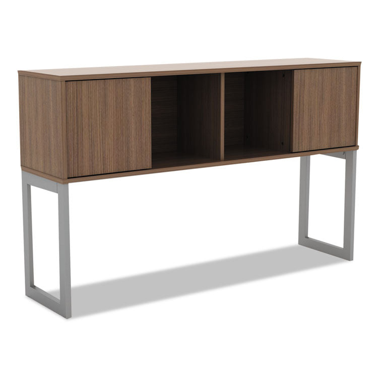 Alera Open Office Desk Series Hutch, 59w X 15d X 36.38h, Modern Walnut 1