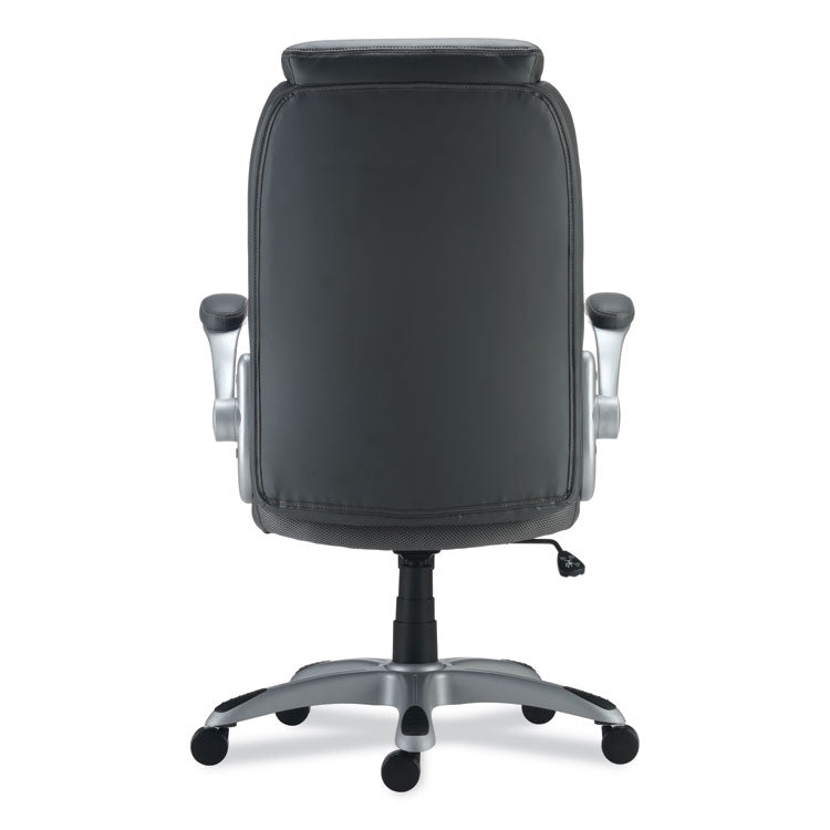 Alera Leithen Bonded Leather Midback Chair, Supports Up to 275 lb, Gray Seat/Back, Silver Base 5