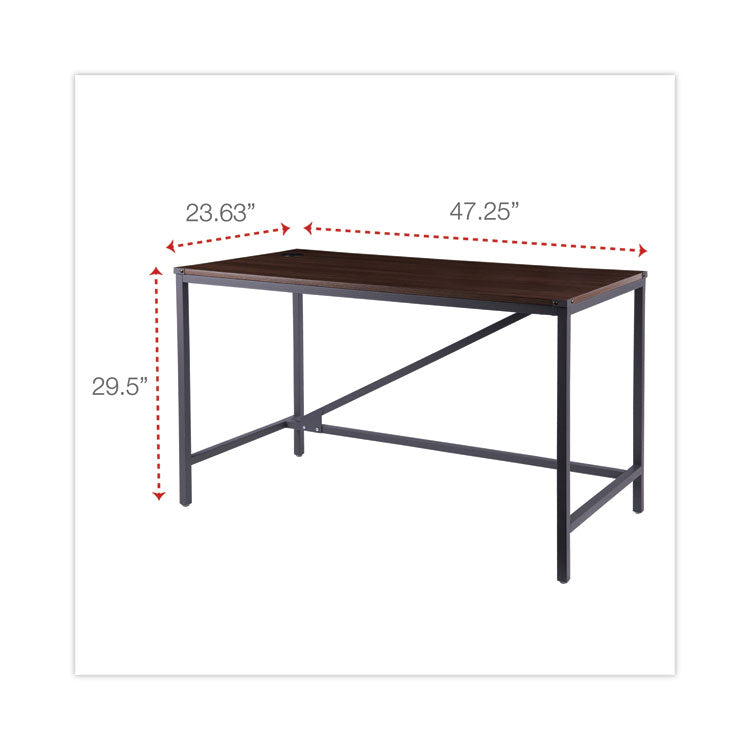 Industrial Series Table Desk, 47.25" X 23.63" X 29.5", Modern Walnut 3