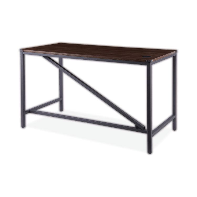 Industrial Series Table Desk, 47.25" X 23.63" X 29.5", Modern Walnut 2