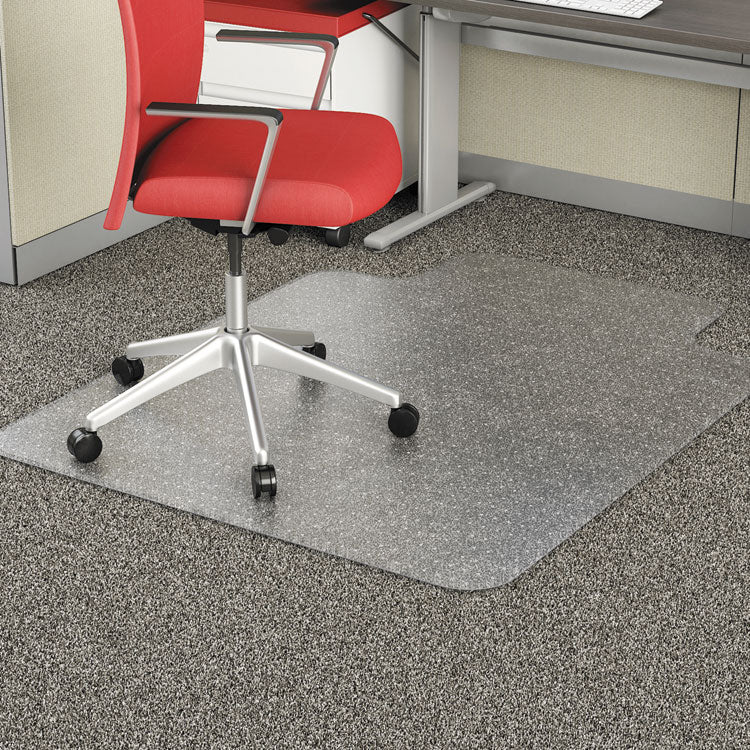 Occasional Use Studded Chair Mat For Flat Pile Carpet, 36 X 48, Lipped, Clear 1