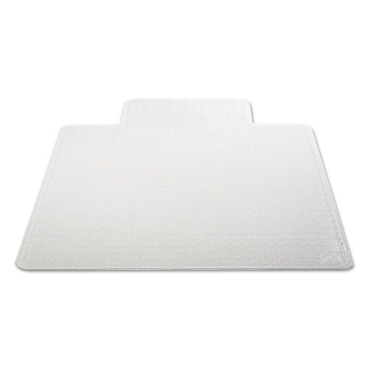 Occasional Use Studded Chair Mat For Flat Pile Carpet, 45 X 53, Wide Lipped, Clear 10