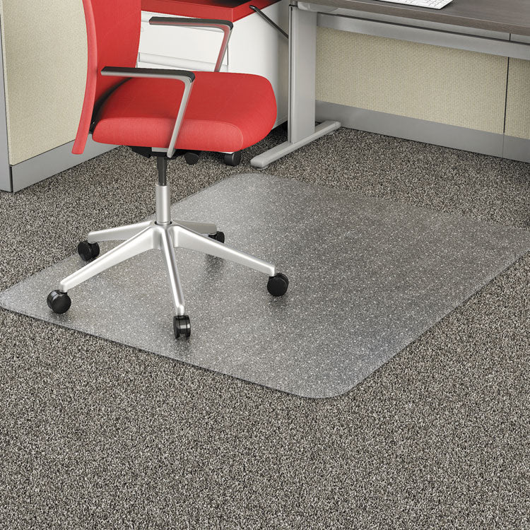 Occasional Use Studded Chair Mat For Flat Pile Carpet, 46 X 60, Rectangular, Clear 1