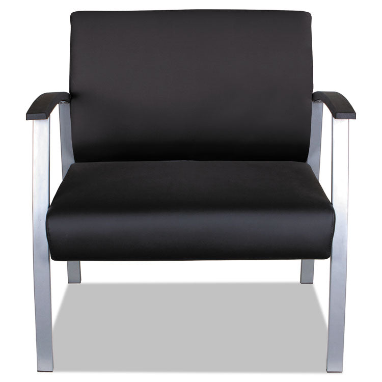 Alera metaLounge Series Bariatric Guest Chair, 30.51" x 26.96" x 33.46", Black Seat, Black Back, Silver Base 2