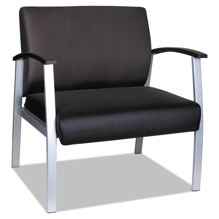 Alera metaLounge Series Bariatric Guest Chair, 30.51" x 26.96" x 33.46", Black Seat, Black Back, Silver Base 1