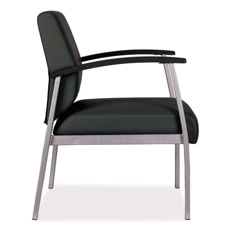 Alera metaLounge Series Mid-Back Guest Chair, 24.6" x 26.96" x 33.46", Black Seat, Black Back, Silver Base 9