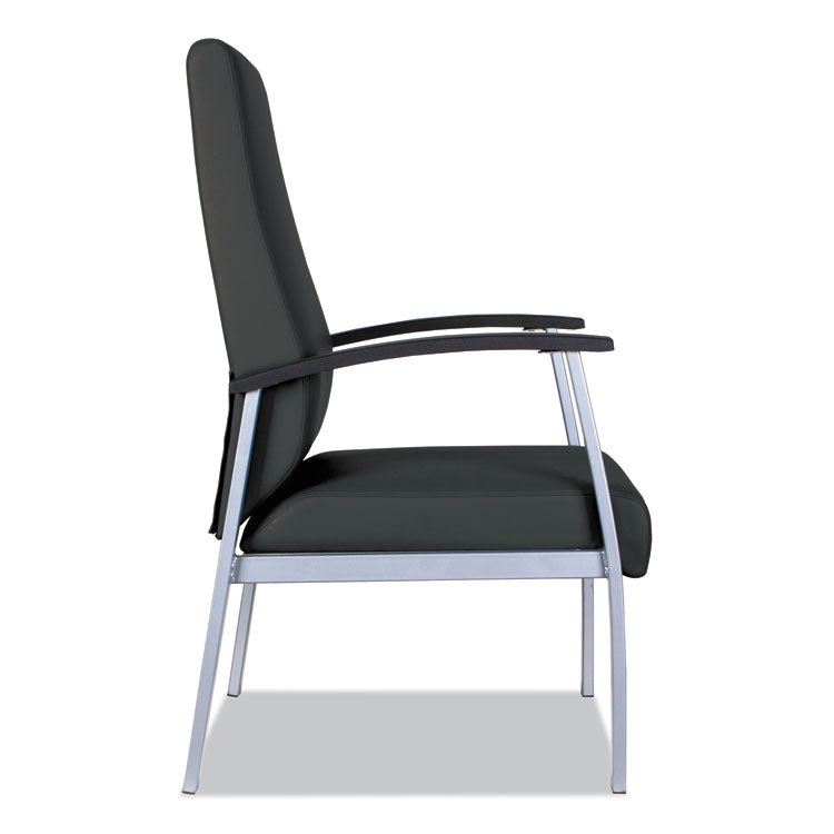 Alera metaLounge Series High-Back Guest Chair, 24.6" x 26.96" x 42.91", Black Seat, Black Back, Silver Base 9