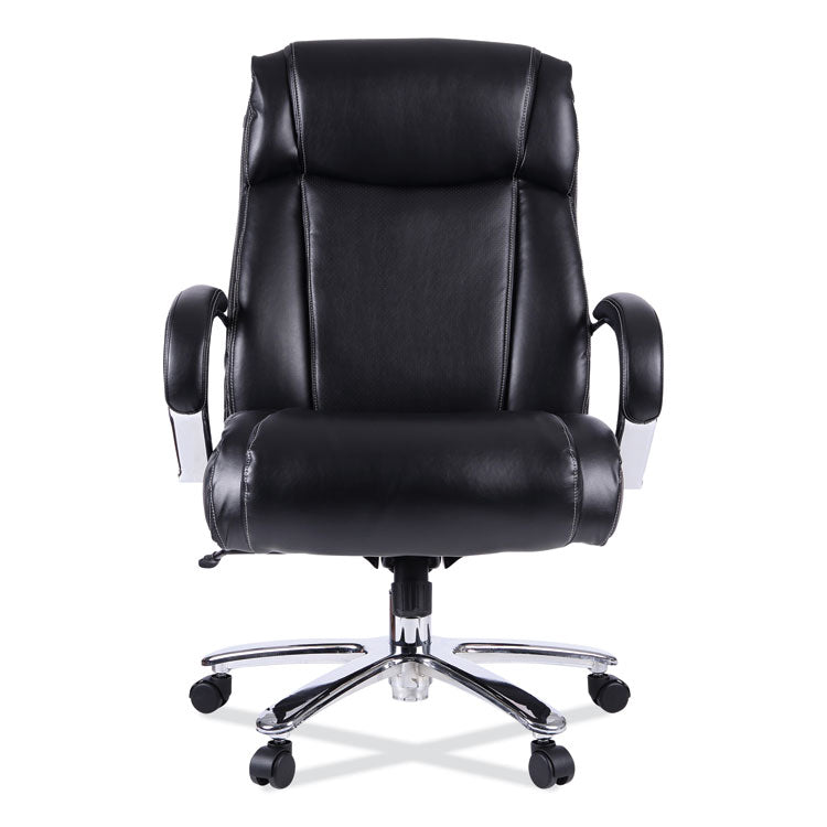 Alera Maxxis Series Big/tall Bonded Leather Chair, Supports 500 Lb, 21.42" To 25" Seat Height, Black Seat/back, Chrome Base 2