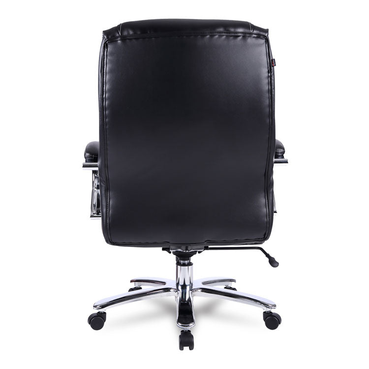 Alera Maxxis Series Big/tall Bonded Leather Chair, Supports 500 Lb, 21.42" To 25" Seat Height, Black Seat/back, Chrome Base 3