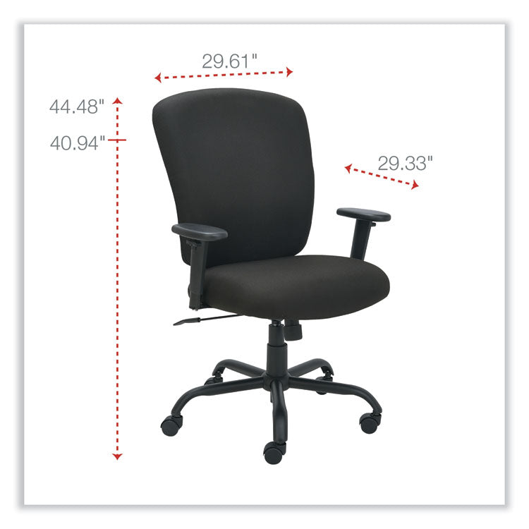 Alera Mota Series Big And Tall Chair, Supports Up To 450 Lb, 19.68" To 23.22" Seat Height, Black 2