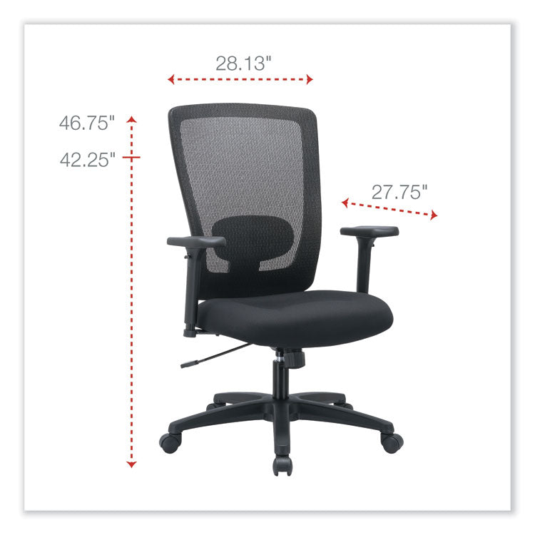 Alera Envy Series Mesh High-Back Swivel/tilt Chair, Supports Up To 250 Lb, 16.88" To 21.5" Seat Height, Black 2