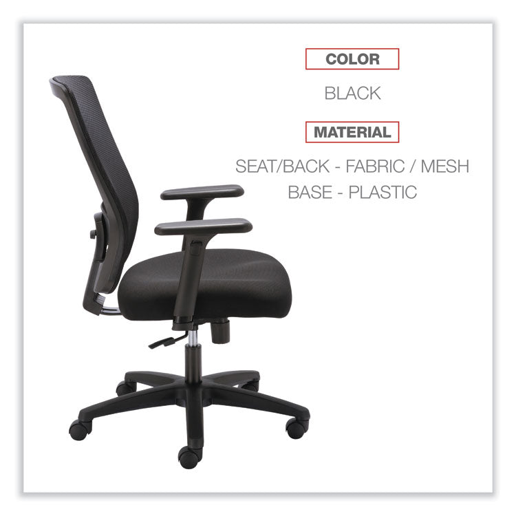 Alera Envy Series Mesh High-Back Swivel/tilt Chair, Supports Up To 250 Lb, 16.88" To 21.5" Seat Height, Black 3