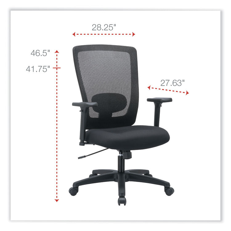 Alera Envy Series Mesh High-Back Multifunction Chair, Supports Up To 250 Lb, 16.88" To 21.5" Seat Height, Black 2