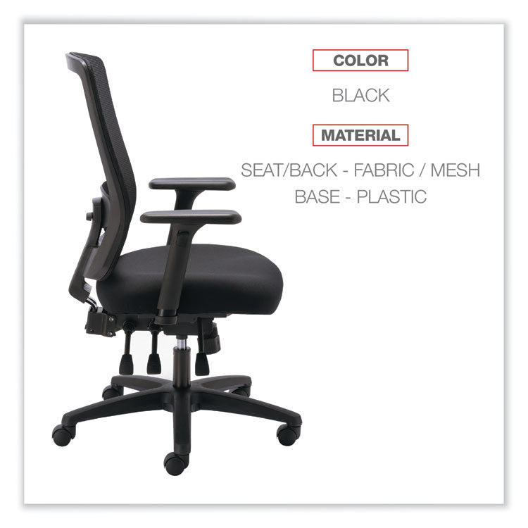 Alera Envy Series Mesh High-Back Multifunction Chair, Supports Up To 250 Lb, 16.88" To 21.5" Seat Height, Black 3